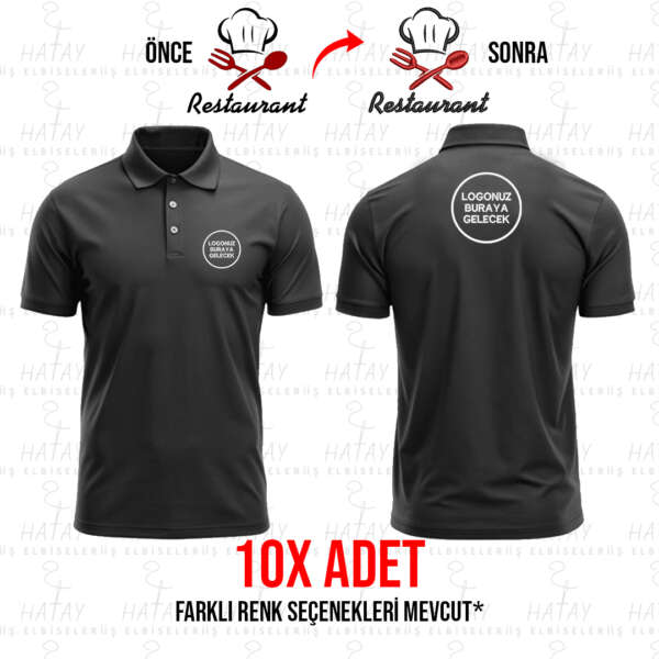 10 Adet Polo Yaka Yarım Kol Tişört