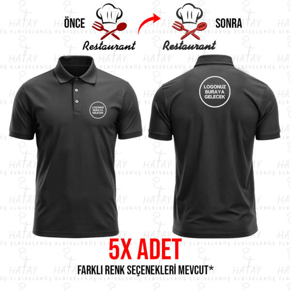 5 Adet Polo Yaka Yarım Kol Tişört